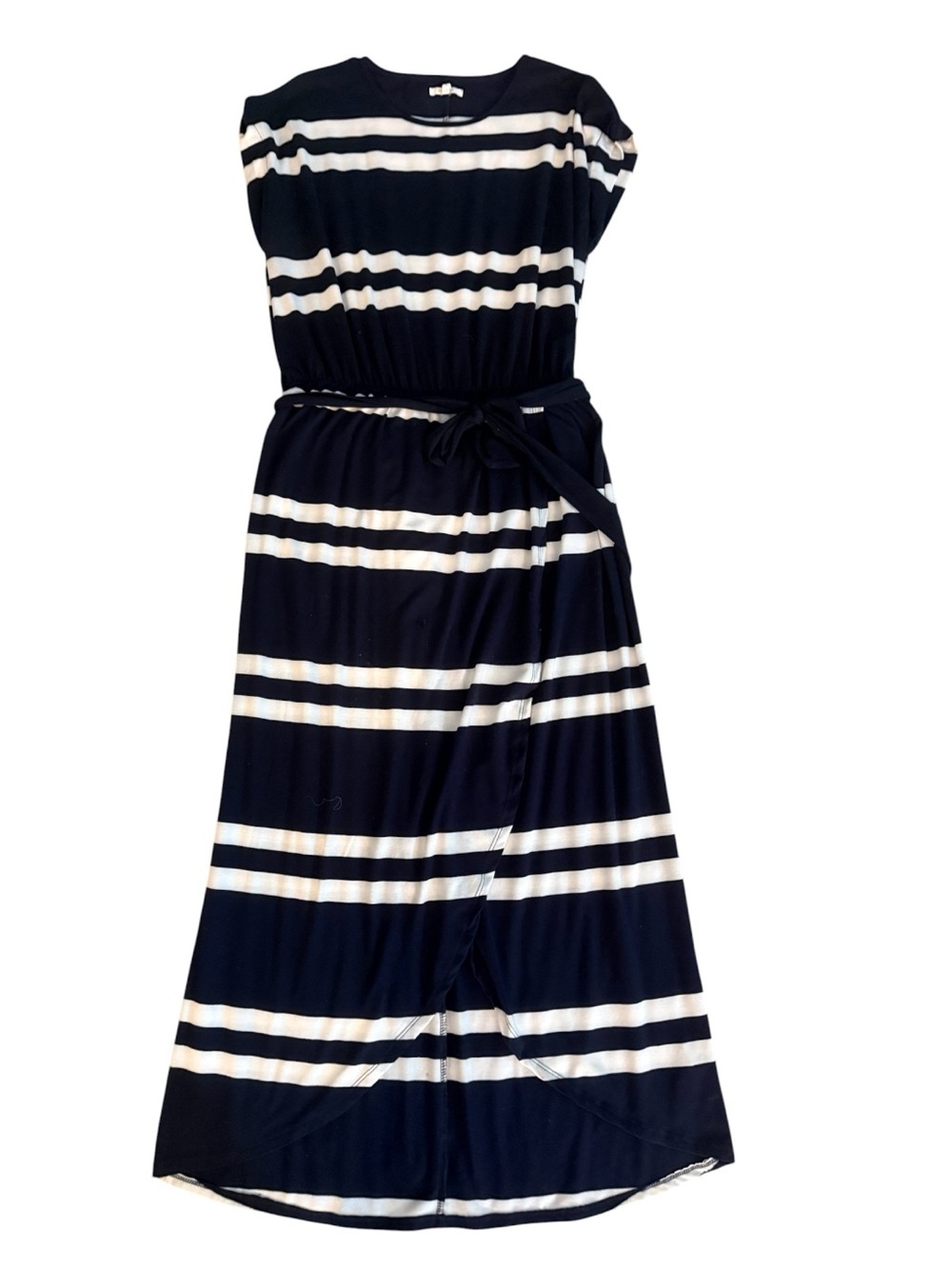 Maurices Navy and White Striped Midi Dress